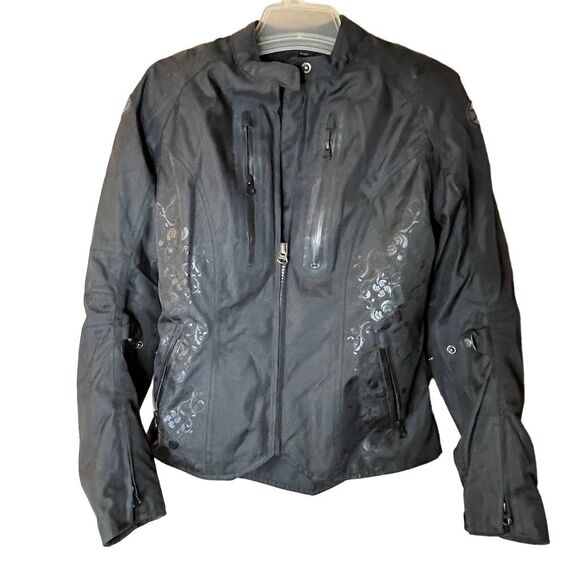 Joe Rocket Women's Motorcycle Jacket Black Full-Zip Reflective Piping Sz S - Picture 1 of 8